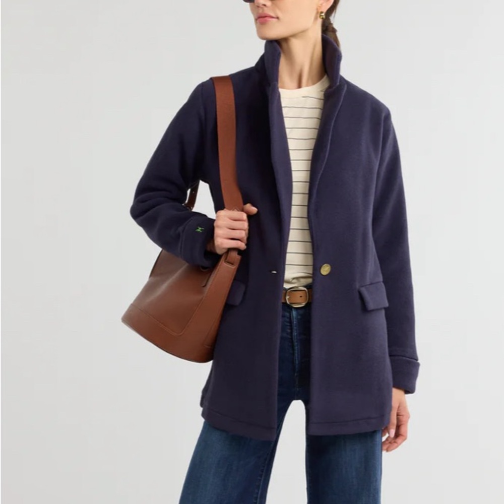 Dudley Stephen’s Bonnie Jacket in Double Layer Vello Fleece (Navy)